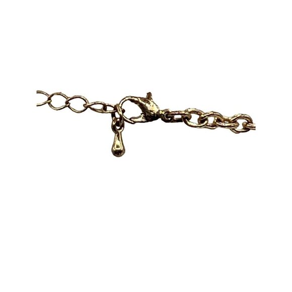 Gold Tone Chain Necklace With White Oval Beads & Lobster Claw Clasp - Picture 5 of 7